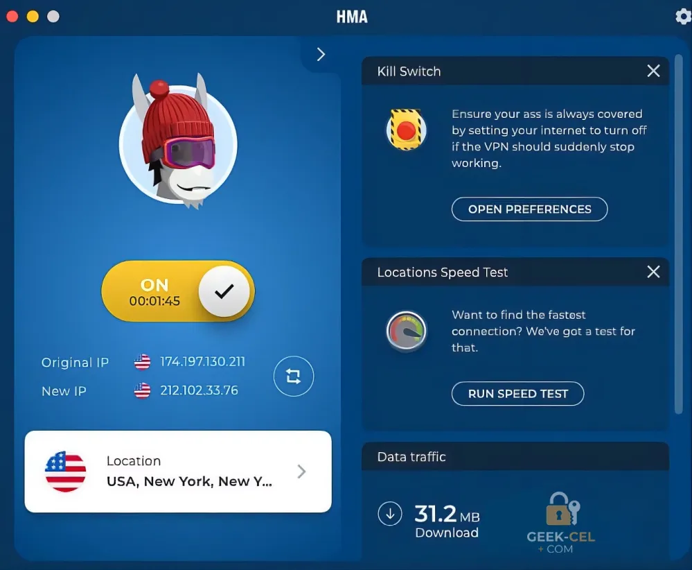HMA VPN Software PC Mac
