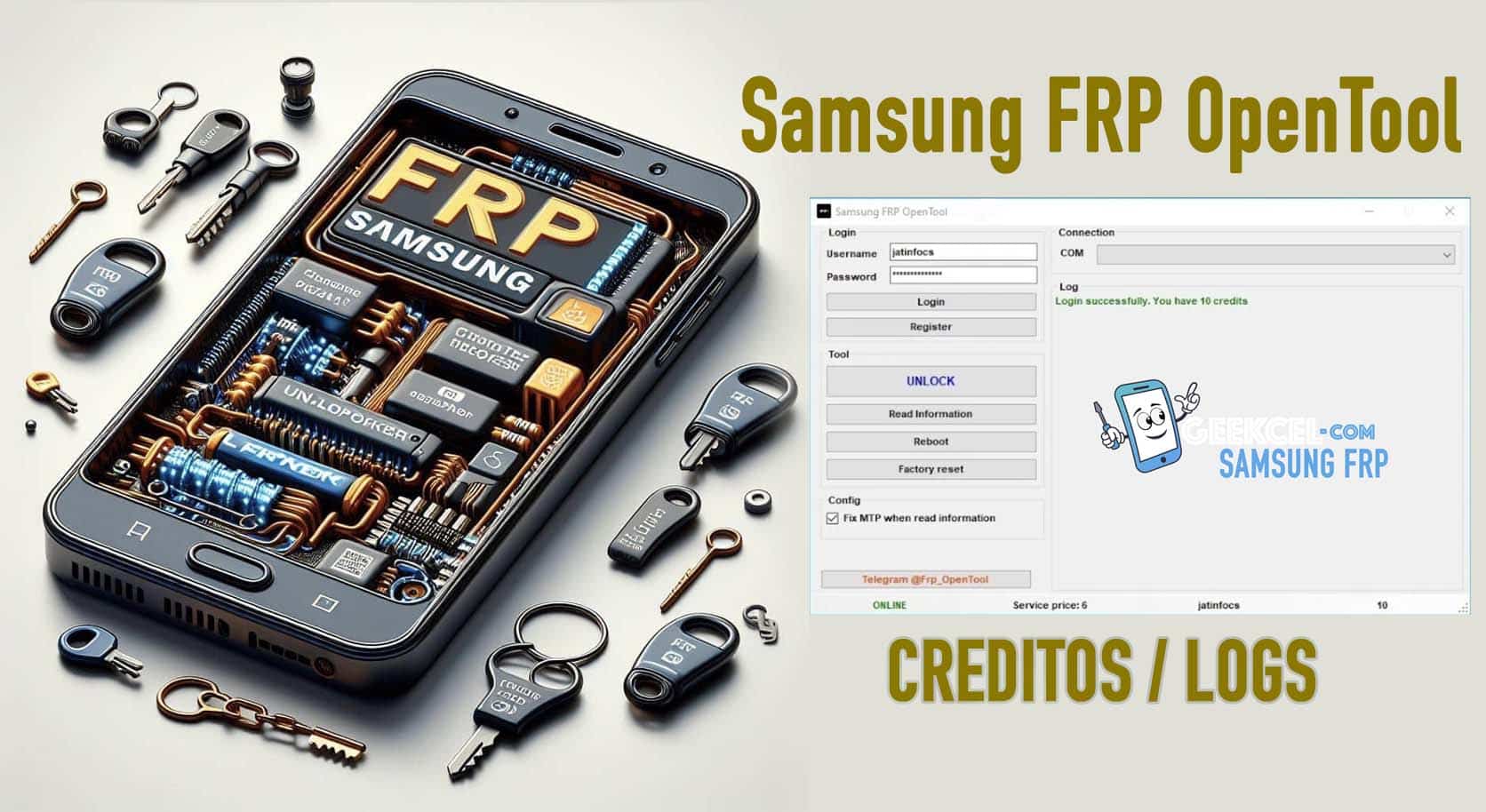 Samsung FRP OpenTool Créditos de Servidor imagen principal