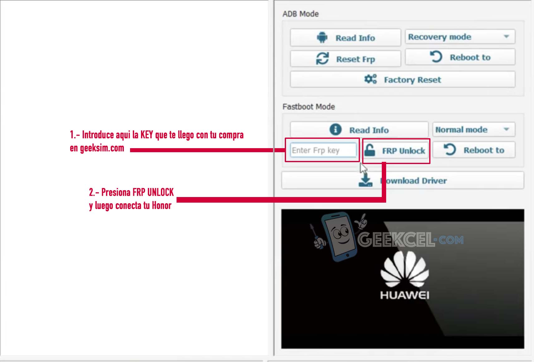 software frp key honor desbloqueo